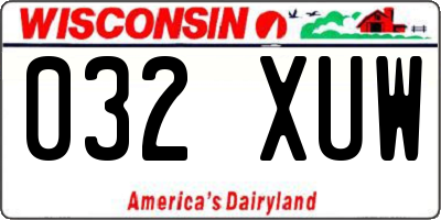 WI license plate 032XUW