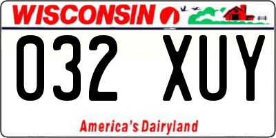 WI license plate 032XUY