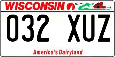 WI license plate 032XUZ
