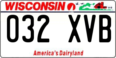 WI license plate 032XVB
