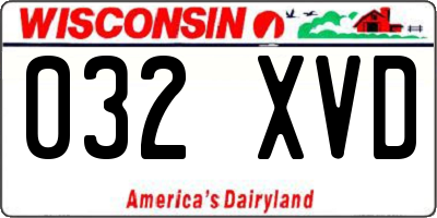 WI license plate 032XVD