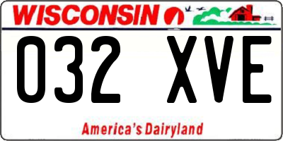 WI license plate 032XVE