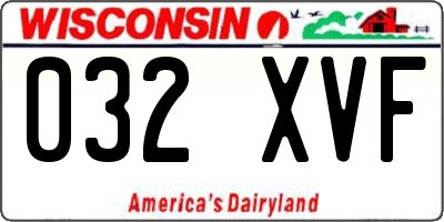 WI license plate 032XVF