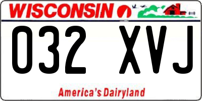WI license plate 032XVJ