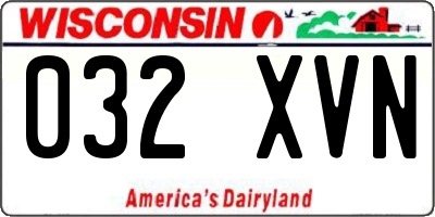 WI license plate 032XVN