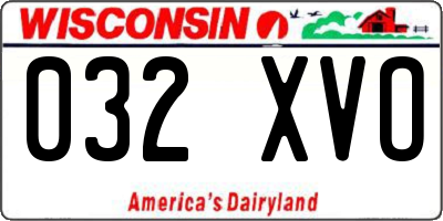 WI license plate 032XVO