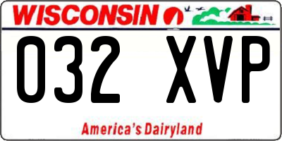 WI license plate 032XVP