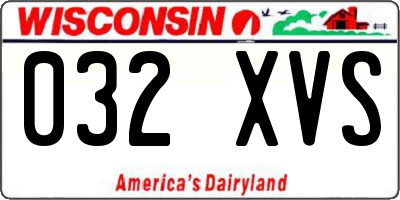WI license plate 032XVS