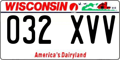 WI license plate 032XVV