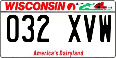 WI license plate 032XVW