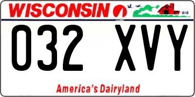 WI license plate 032XVY