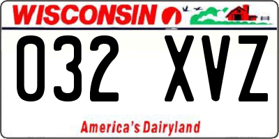 WI license plate 032XVZ