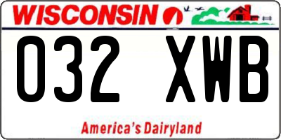 WI license plate 032XWB
