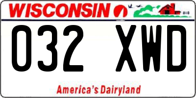 WI license plate 032XWD
