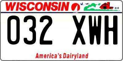 WI license plate 032XWH