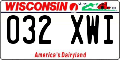 WI license plate 032XWI