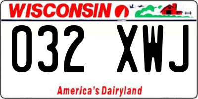 WI license plate 032XWJ