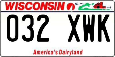 WI license plate 032XWK