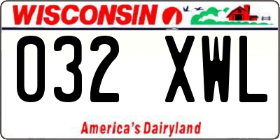 WI license plate 032XWL