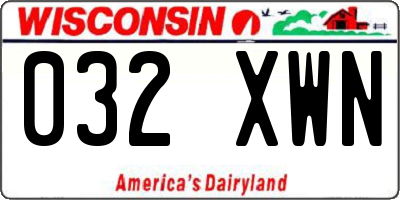 WI license plate 032XWN