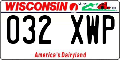 WI license plate 032XWP