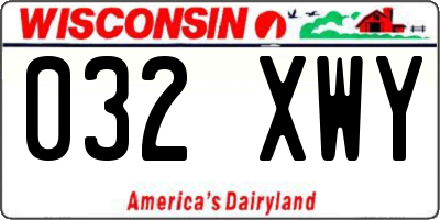 WI license plate 032XWY