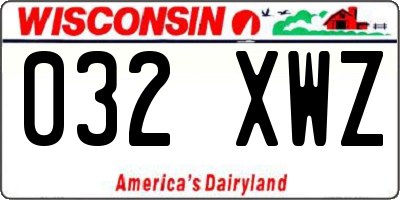 WI license plate 032XWZ