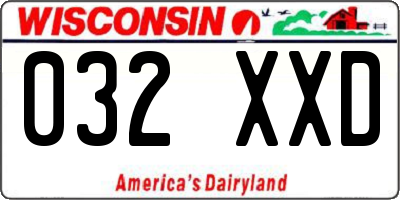 WI license plate 032XXD