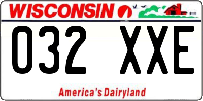 WI license plate 032XXE