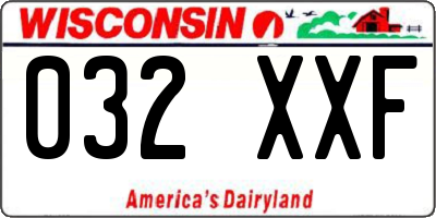 WI license plate 032XXF