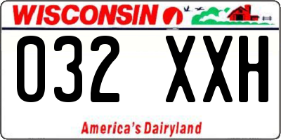 WI license plate 032XXH