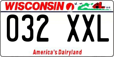 WI license plate 032XXL