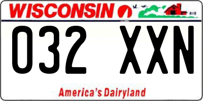 WI license plate 032XXN