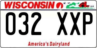 WI license plate 032XXP