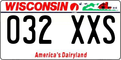 WI license plate 032XXS