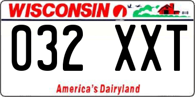 WI license plate 032XXT
