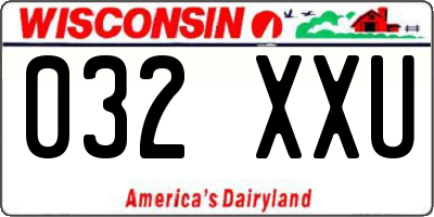 WI license plate 032XXU