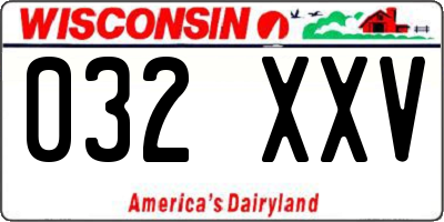 WI license plate 032XXV