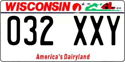 WI license plate 032XXY