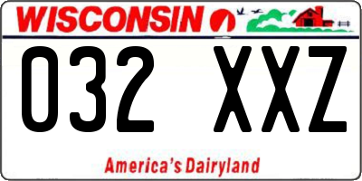 WI license plate 032XXZ