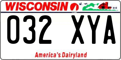 WI license plate 032XYA