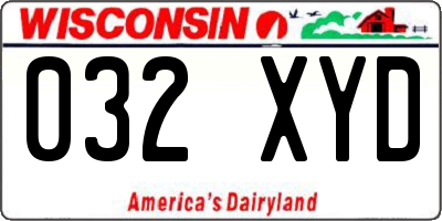 WI license plate 032XYD