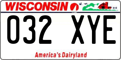 WI license plate 032XYE