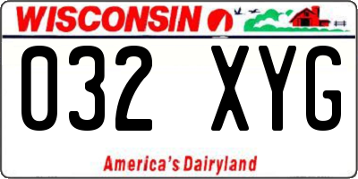 WI license plate 032XYG