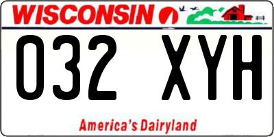 WI license plate 032XYH