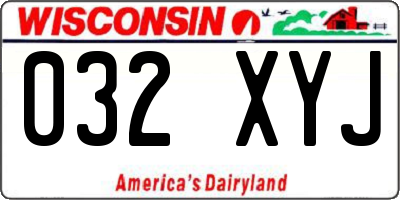 WI license plate 032XYJ