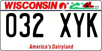 WI license plate 032XYK