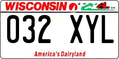 WI license plate 032XYL