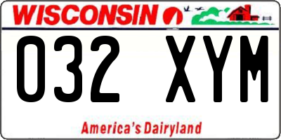 WI license plate 032XYM