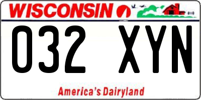 WI license plate 032XYN